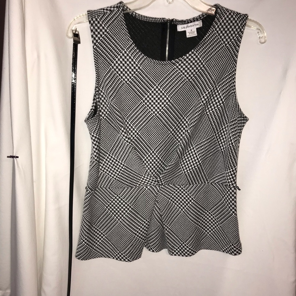 Liz Claiborne, Black/white houndstooth top